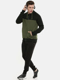  Wildcraft Men Olive Green & Black Colourblocked Sweatshirt