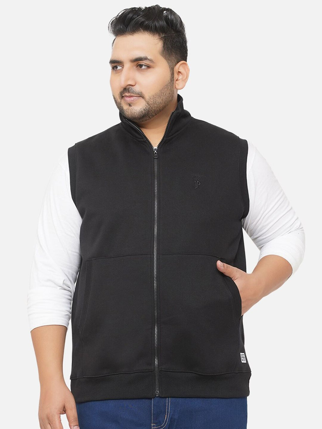  John Pride Plus-Size Men Black Sweatshirt