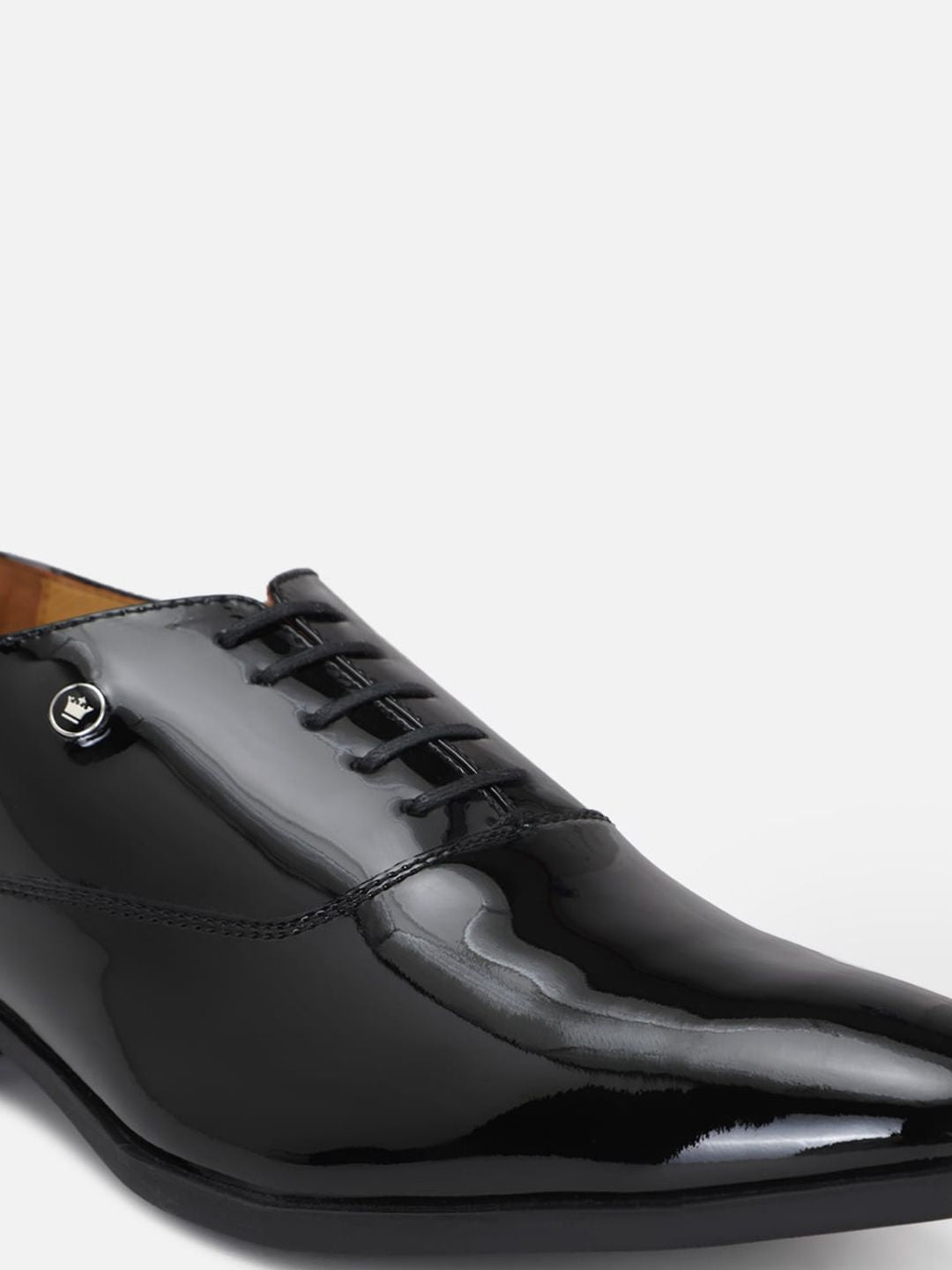  Louis Philippe Men Black Solid Leather Formal Derbys