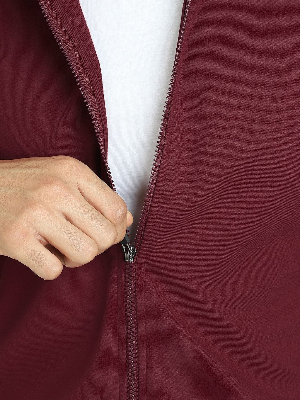  XYXX Front-Open Mock Collar Cotton Sweatshirt