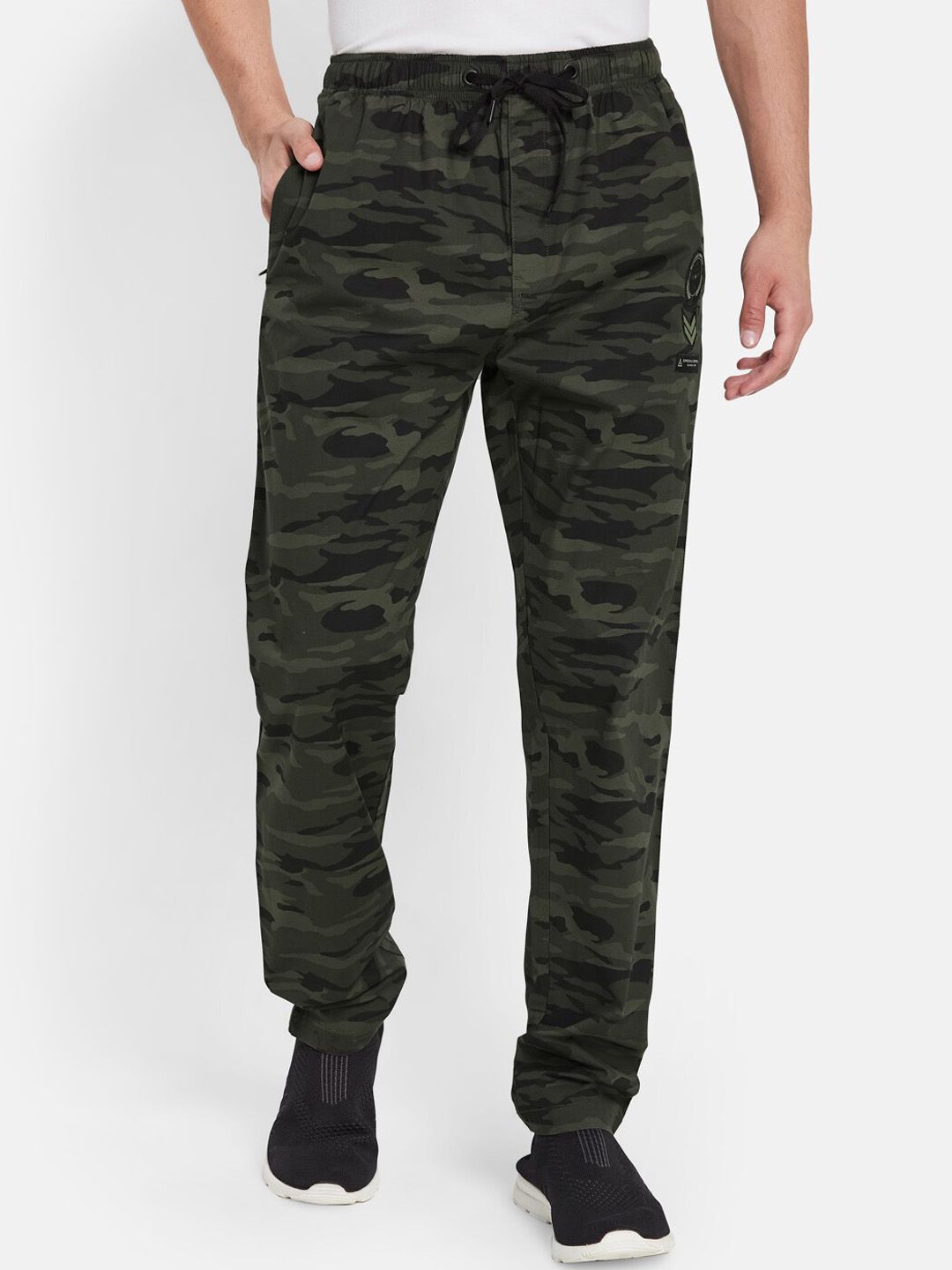  Octave Men Camouflage Printed Pure Cotton Sports Track Pants