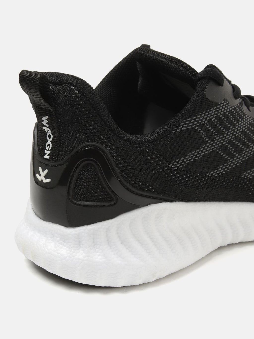  WROGN Men Black & Grey Woven Design Running Shoes