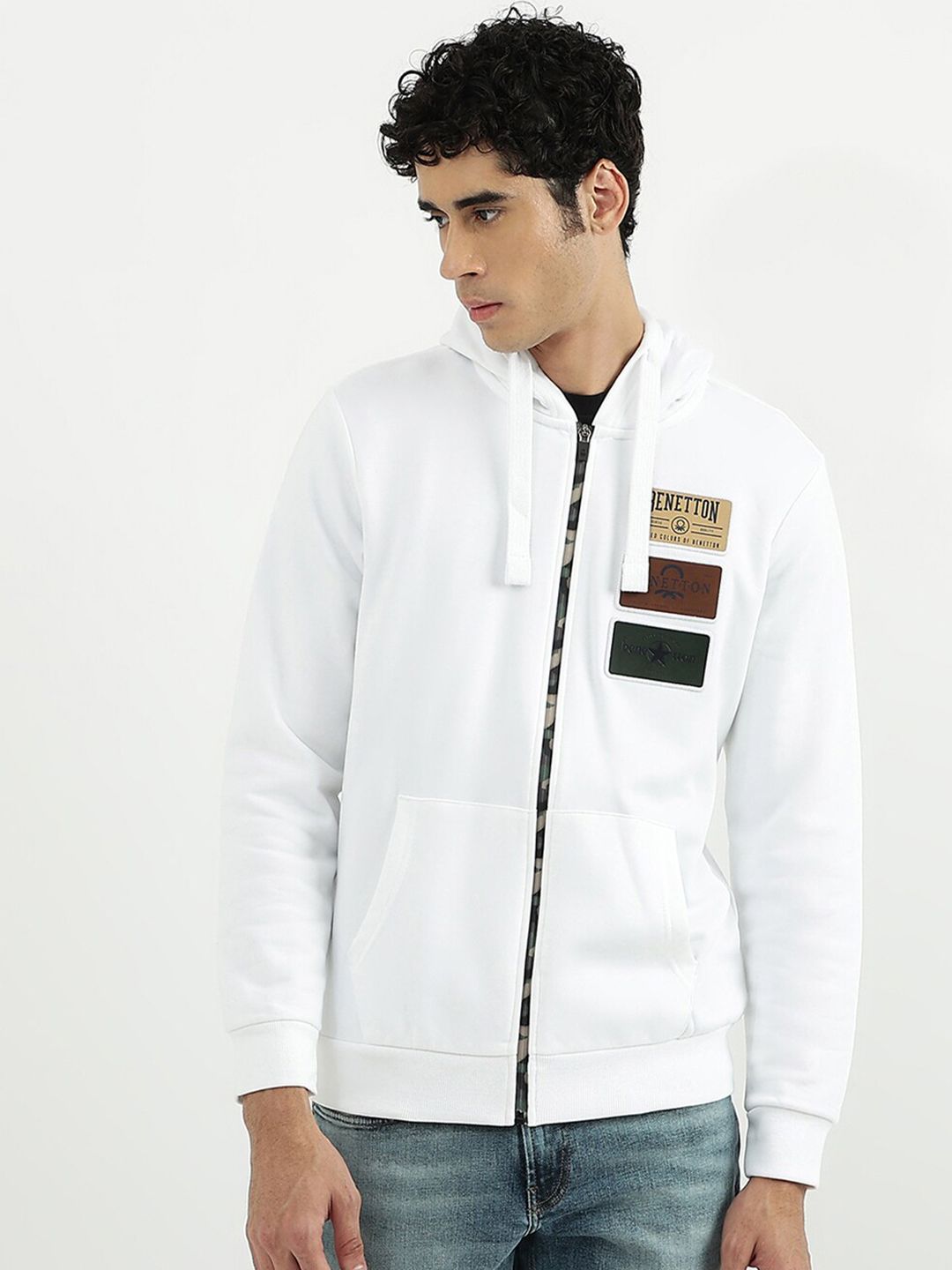  United Colors Of Benetton Men White Sweatshirt