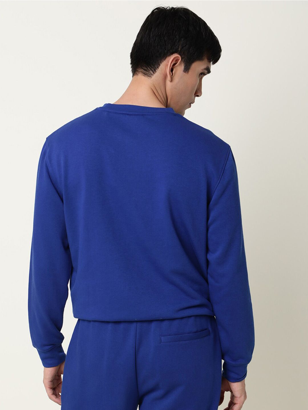  RARE RABBIT Men Blue Printed Cotton Sweatshirt