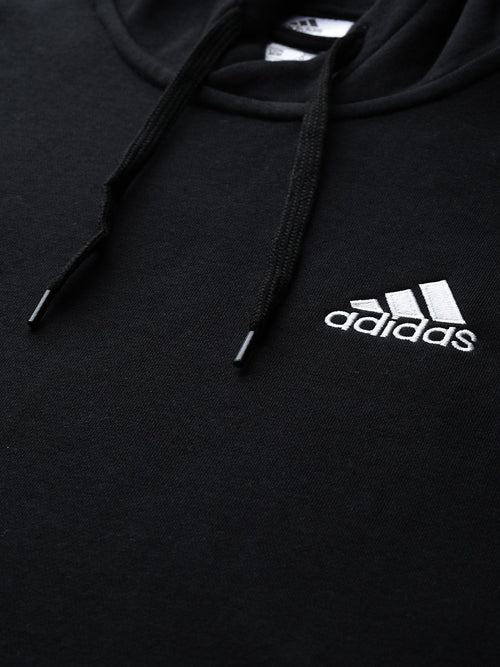  ADIDAS Men Black & White Solid 3S FL HD Solid Sustainable Sweatshirt
