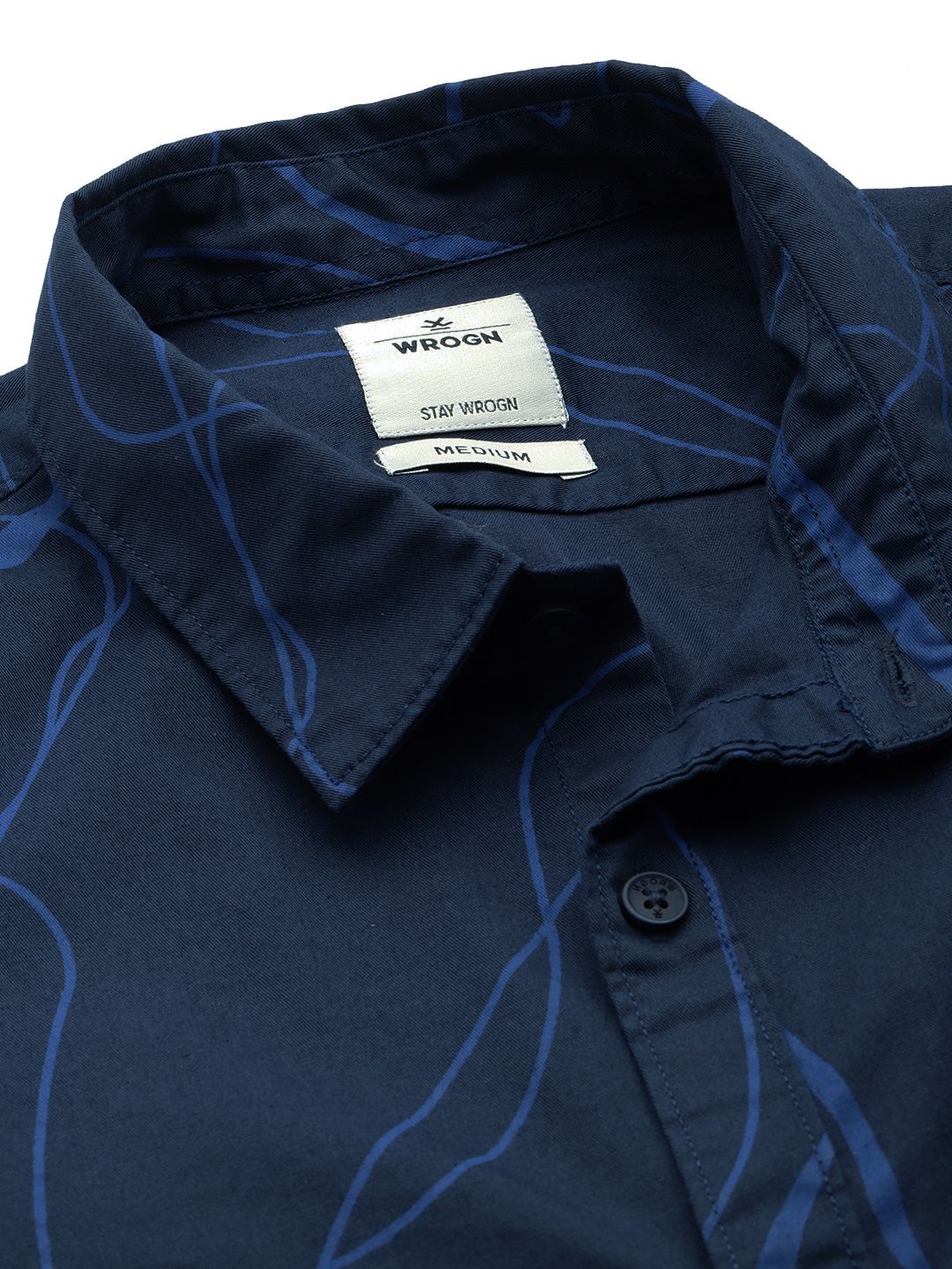  WROGN Slim Fit Abstract Printed Pure Cotton Casual Shirt