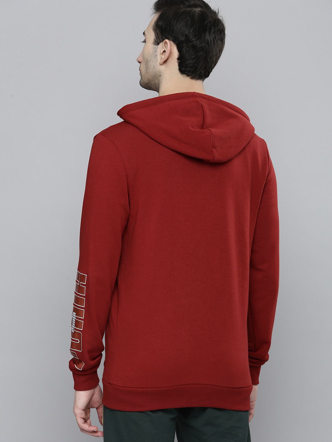  Puma Men Red Hooded Slim Fit Sweatshirt