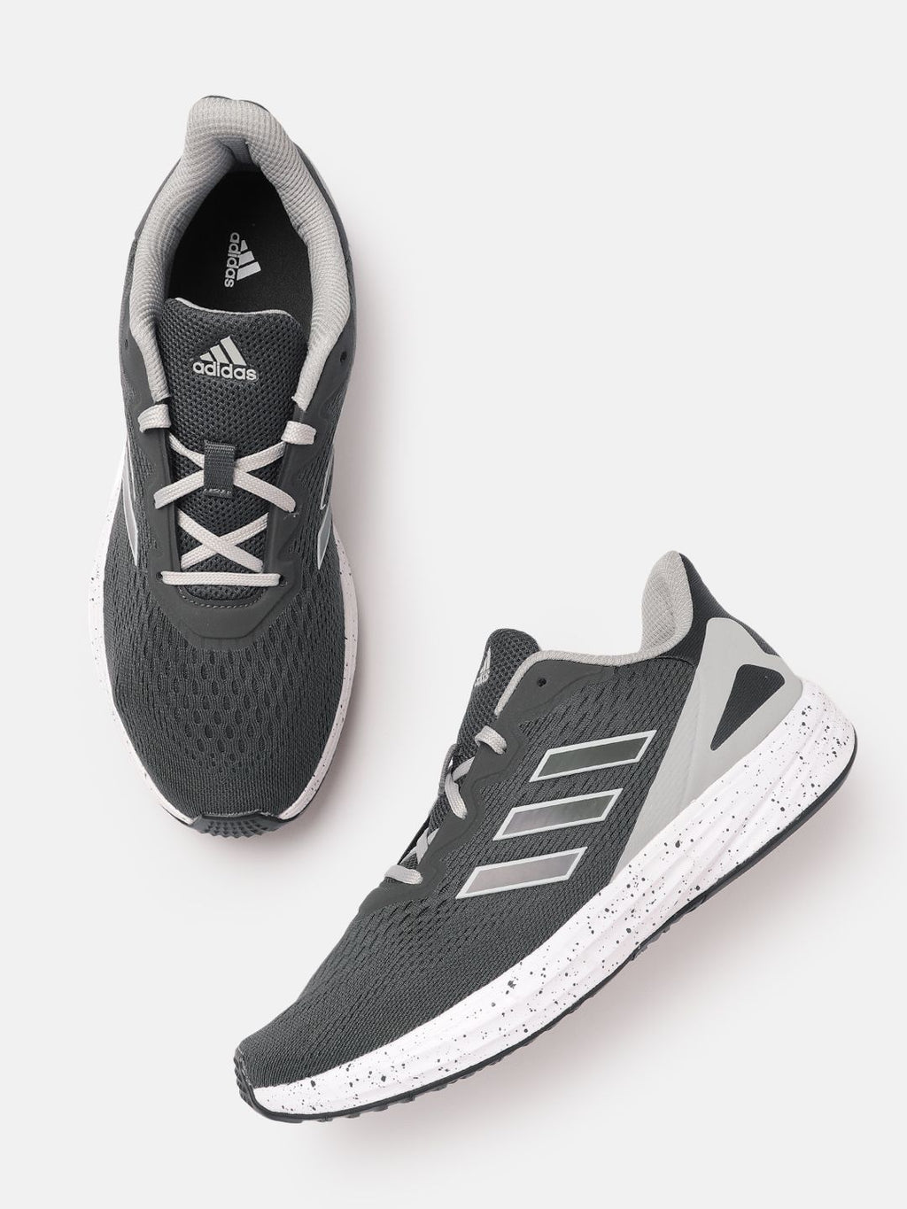  ADIDAS Men Grey Solid Woven Design Topazo Running Shoes
