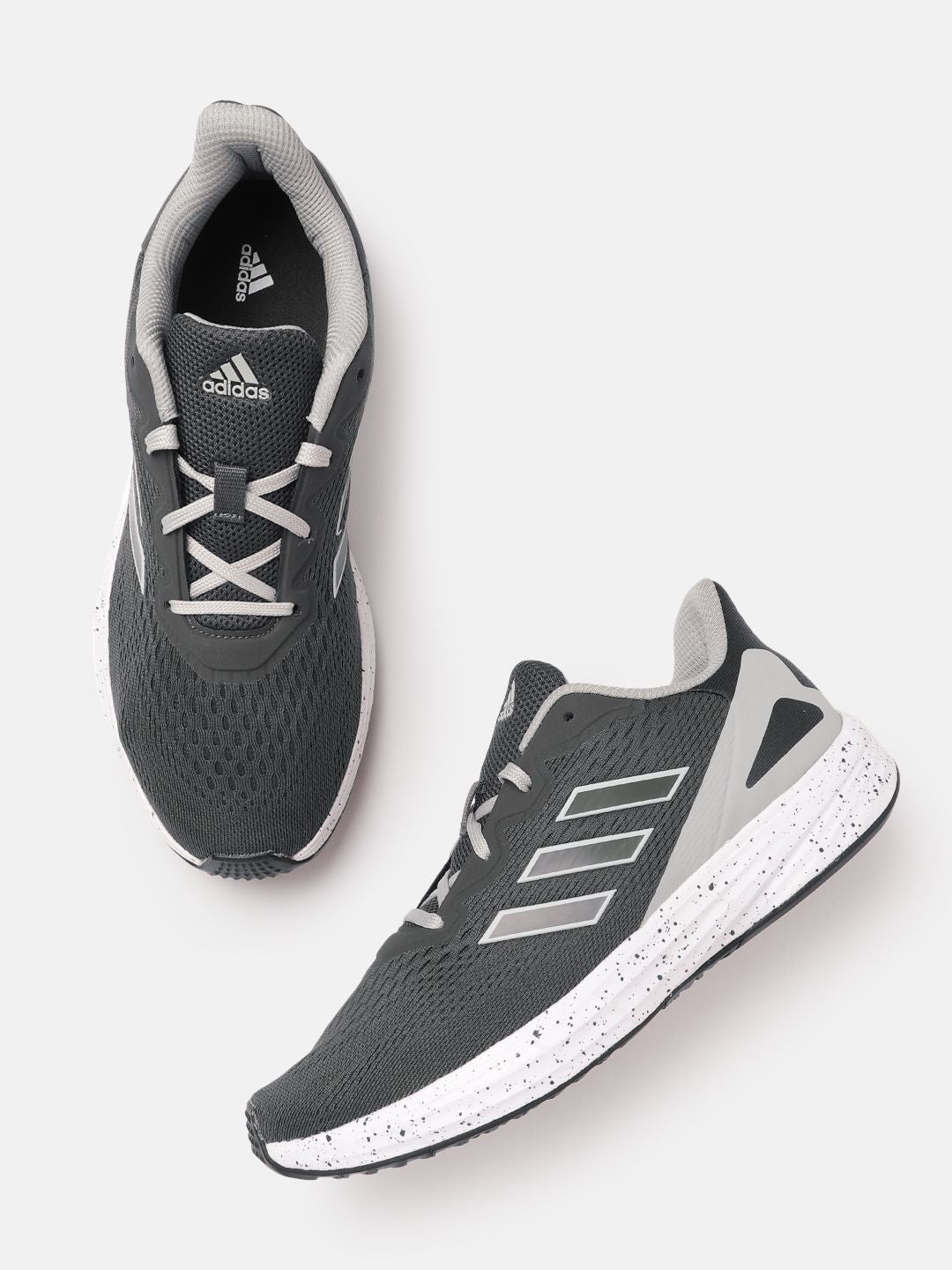  ADIDAS Men Grey Solid Woven Design Topazo Running Shoes