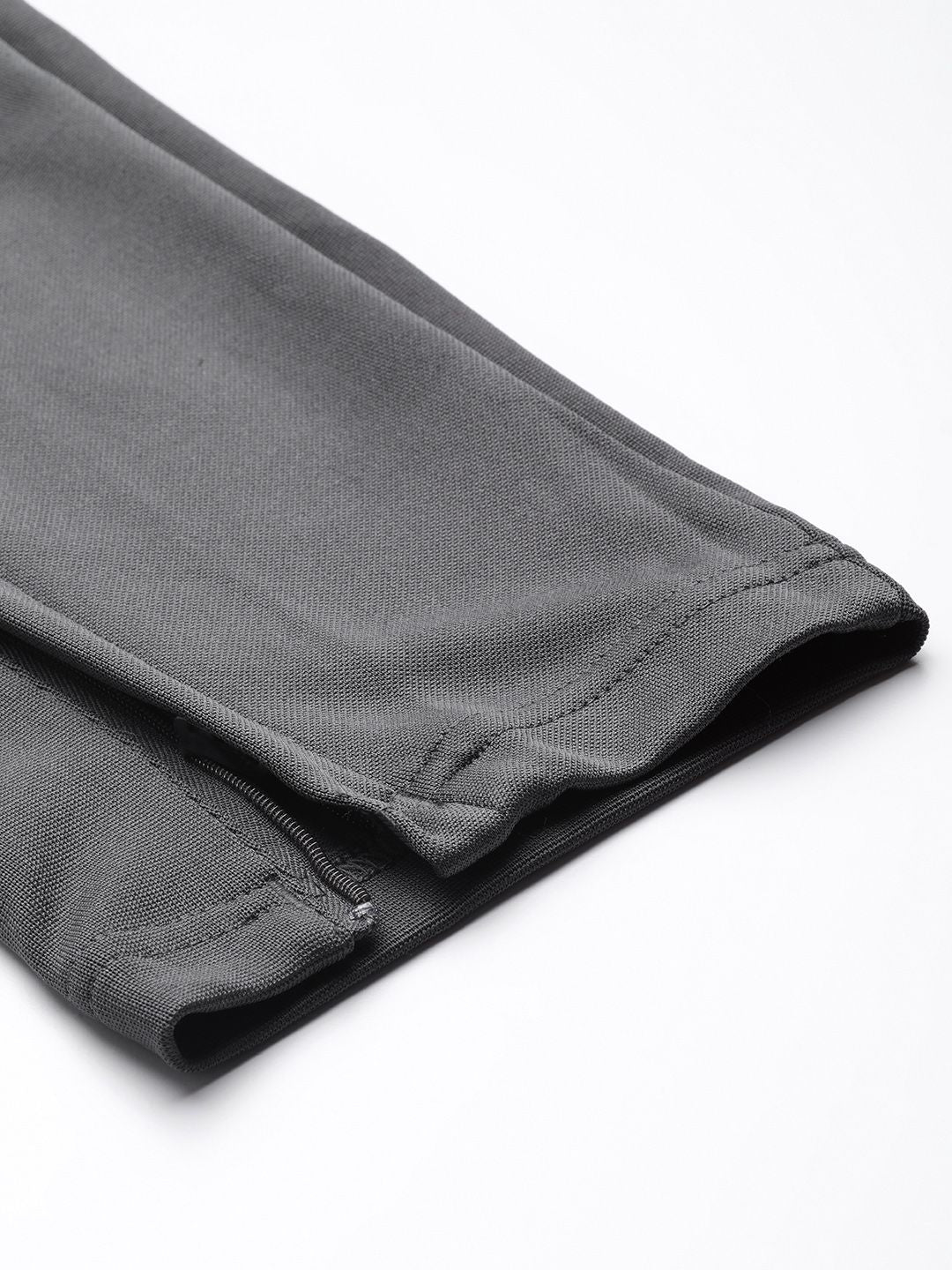  ADIDAS Men Grey Three-Striped Slim Tapered Track Pants