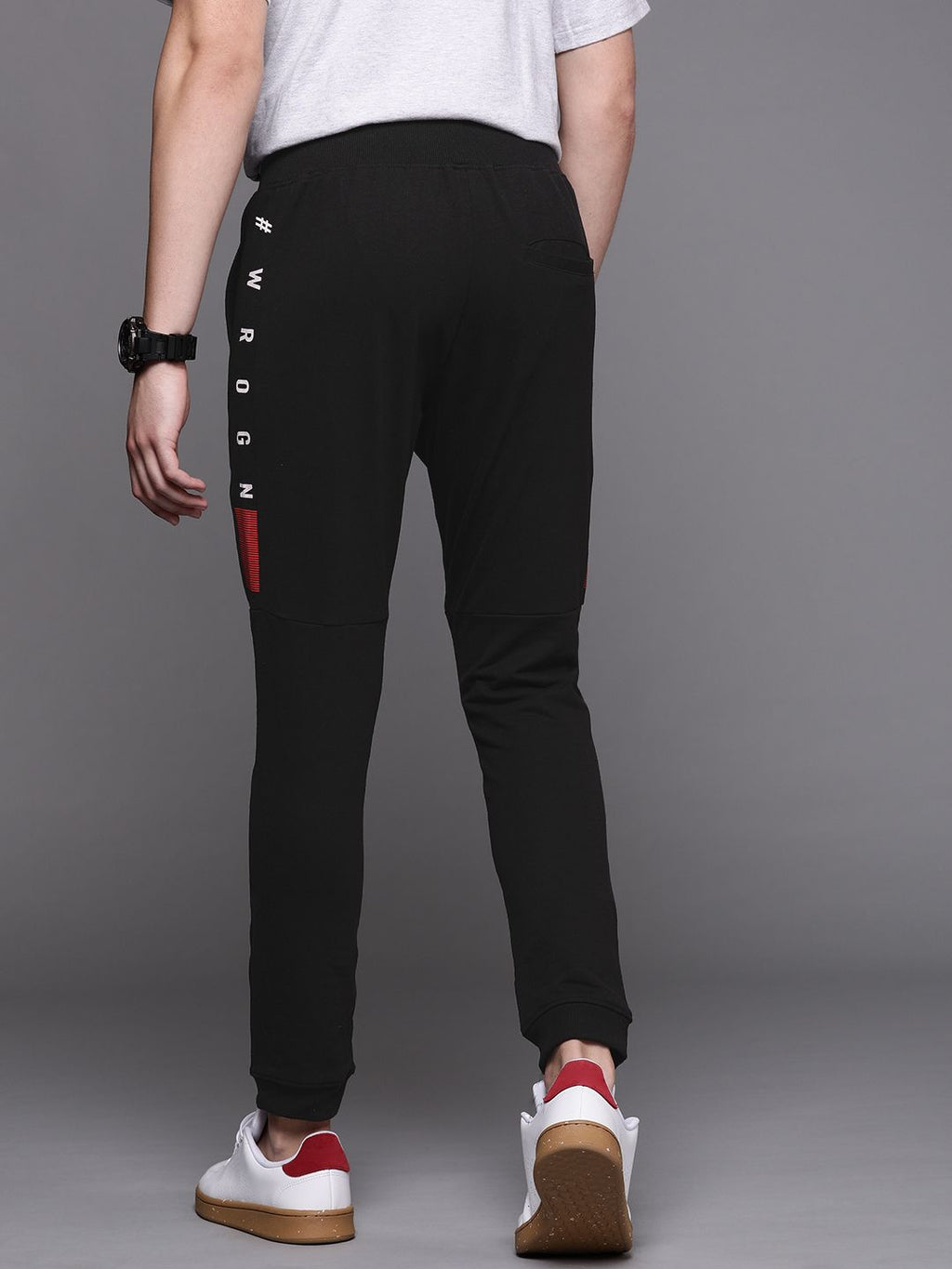  WROGN Men Black Solid Slim Fit Joggers