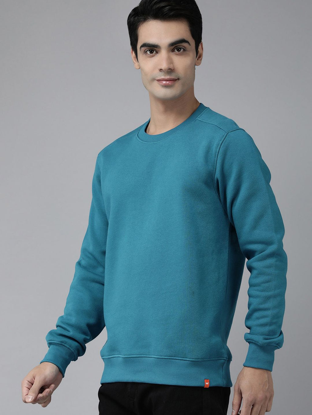  Wildcraft Men Teal Blue Solid Sweatshirt