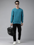  Wildcraft Men Teal Blue Solid Sweatshirt