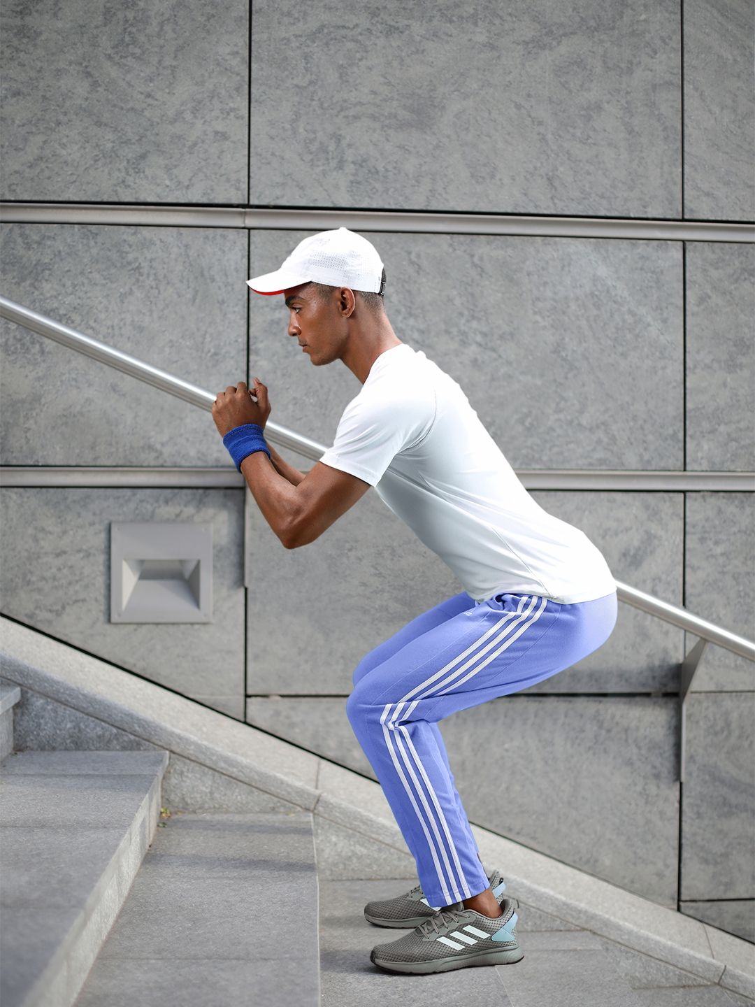  ADIDAS Men Essential Single Jersey Tapered Fit Open Hem 3-Striped Track Pants