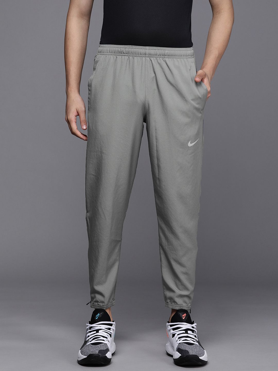  Nike Men Grey Tapered Fit Dri-FIT Challenger Woven Sustainable Running Track Pants
