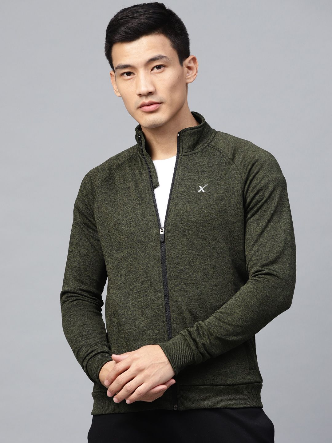  HRX By Hrithik Roshan Men Olive Green Training Rapid Dry Solid Sweatshirt