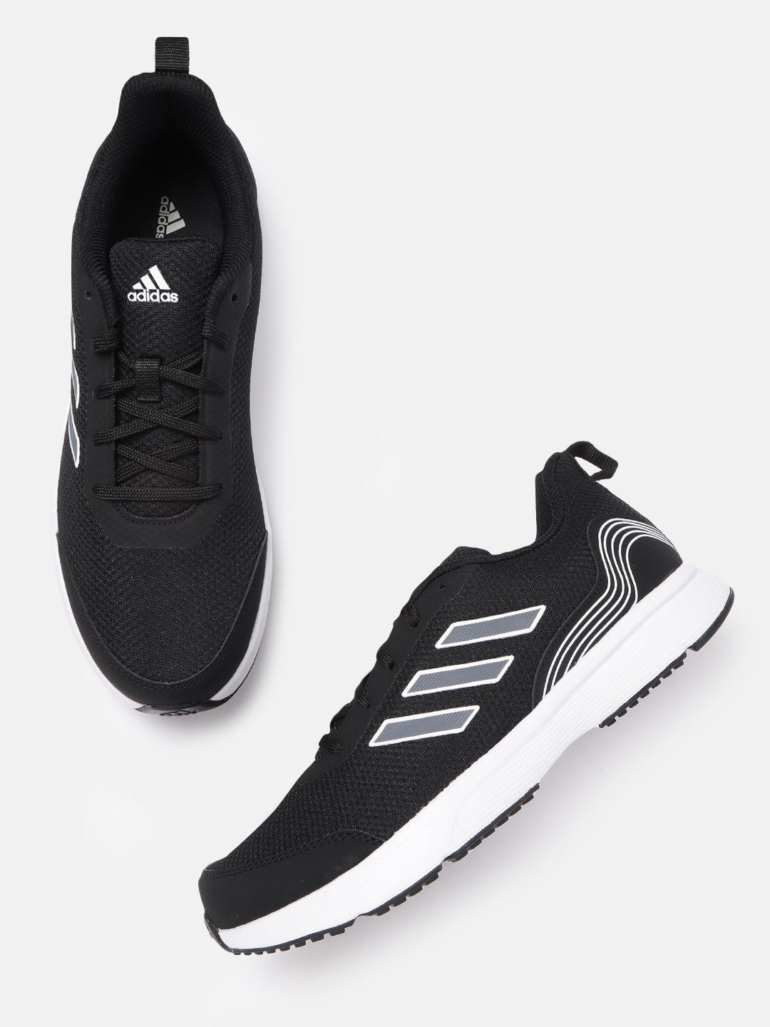  ADIDAS Men Black Woven Design Runmagica Running Shoes