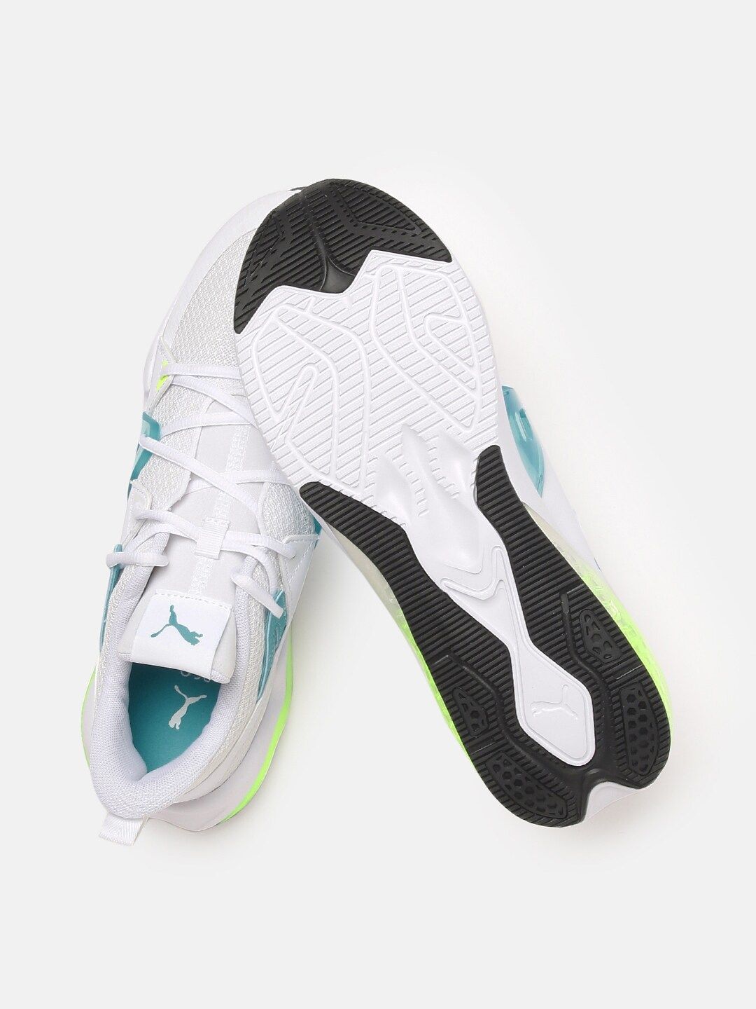  Puma Men White Cell Fraction Fade Running Shoes