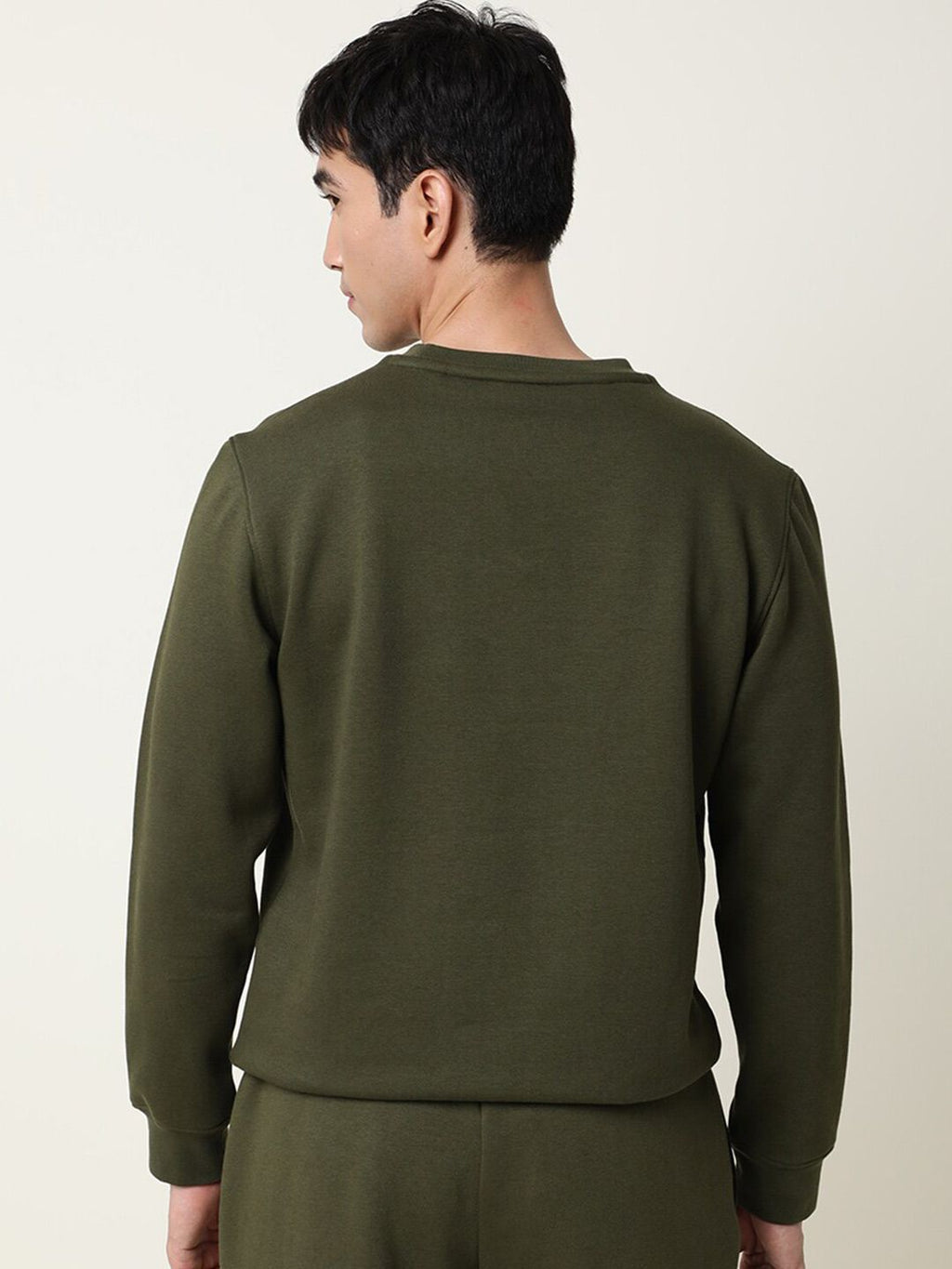  RARE RABBIT Men Olive Green Printed Full Sleeve Sweatshirt