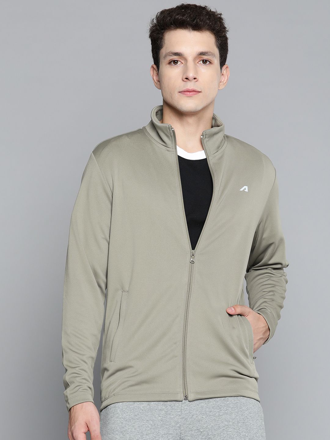  Alcis Men Green Solid Sweatshirt
