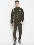  Yuuki Men Olive Green Solid Tracksuit