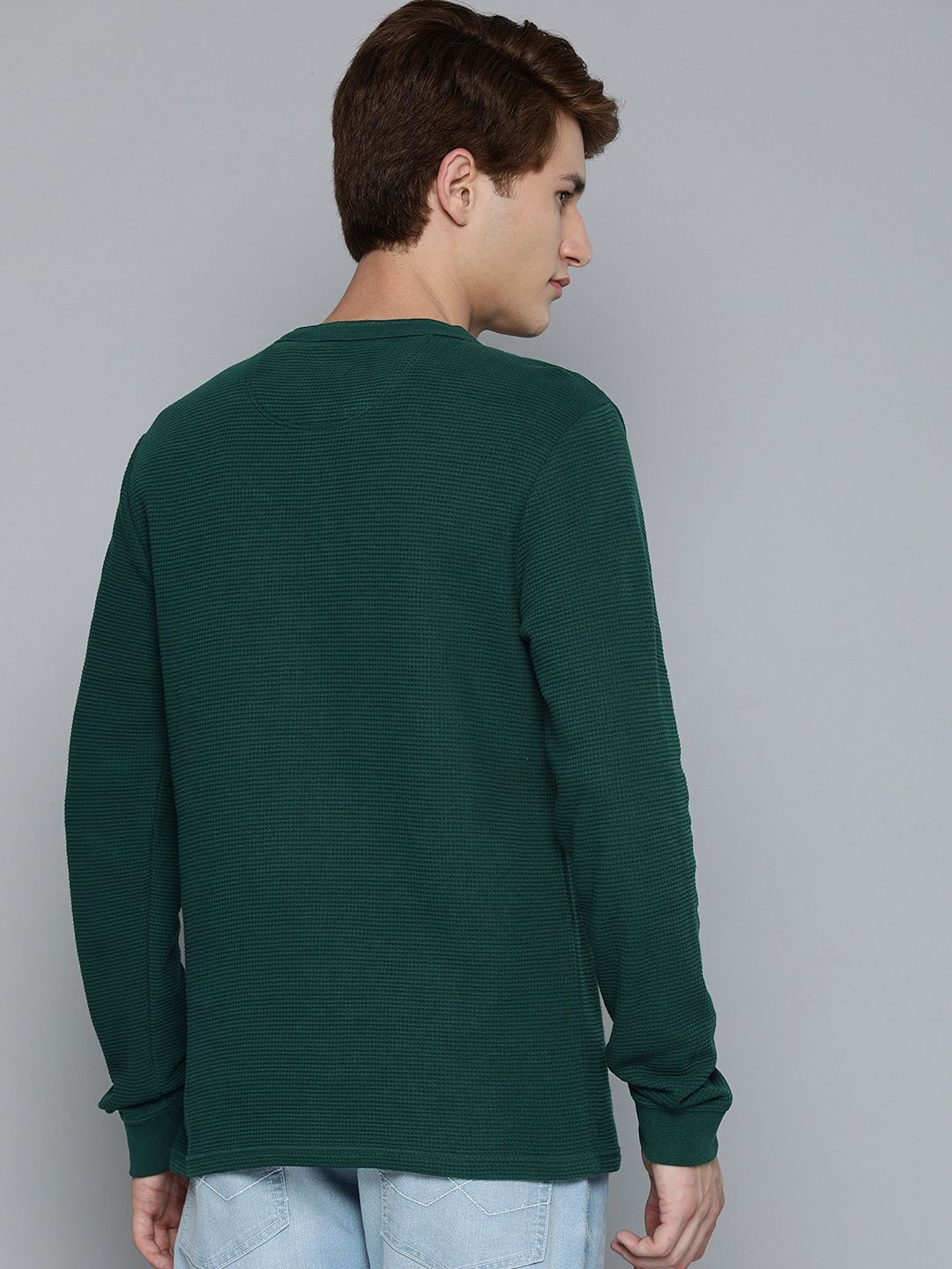  Levis Men Self-designed Henley Neck Pure Cotton Sweatshirt