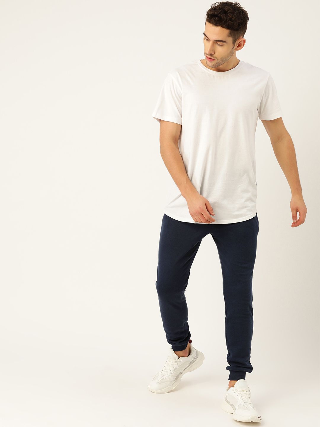  Jockey Men Navy Blue Solid Slim Fit Joggers