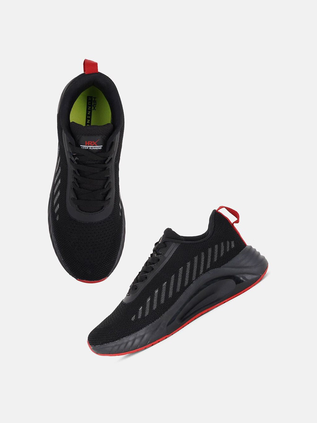  HRX By Hrithik Roshan Men Black & Red Textile Marking Running Shoes