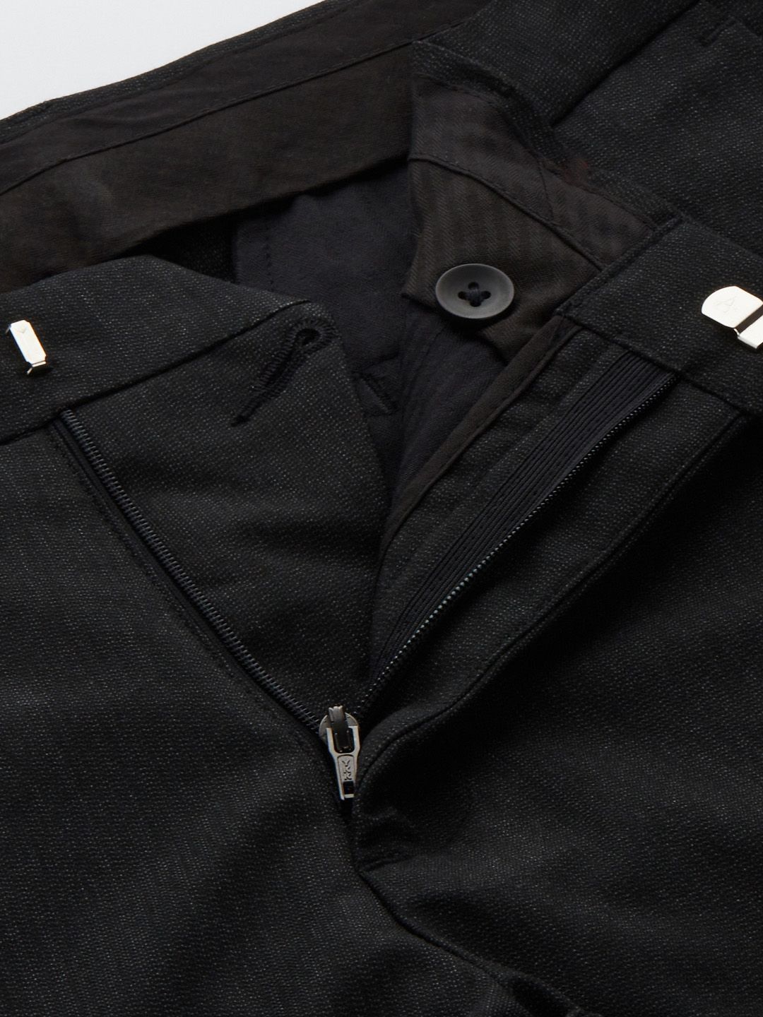  Arrow Men Black Solid Tailored Formal Trousers
