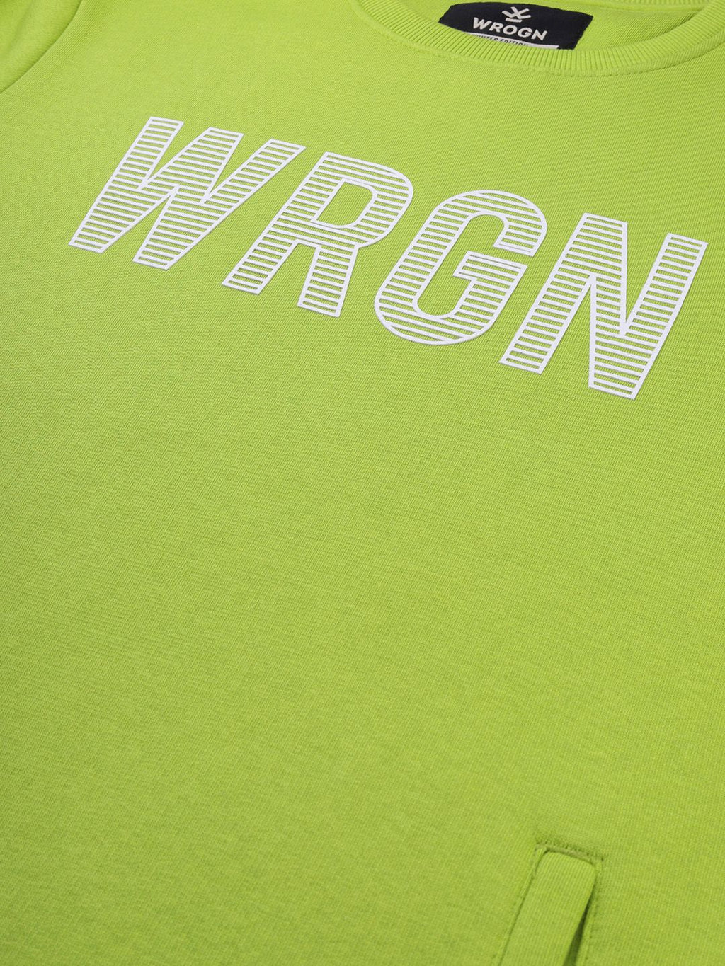  WROGN Men Green Printed Slim Fit Pullover Sweatshirt