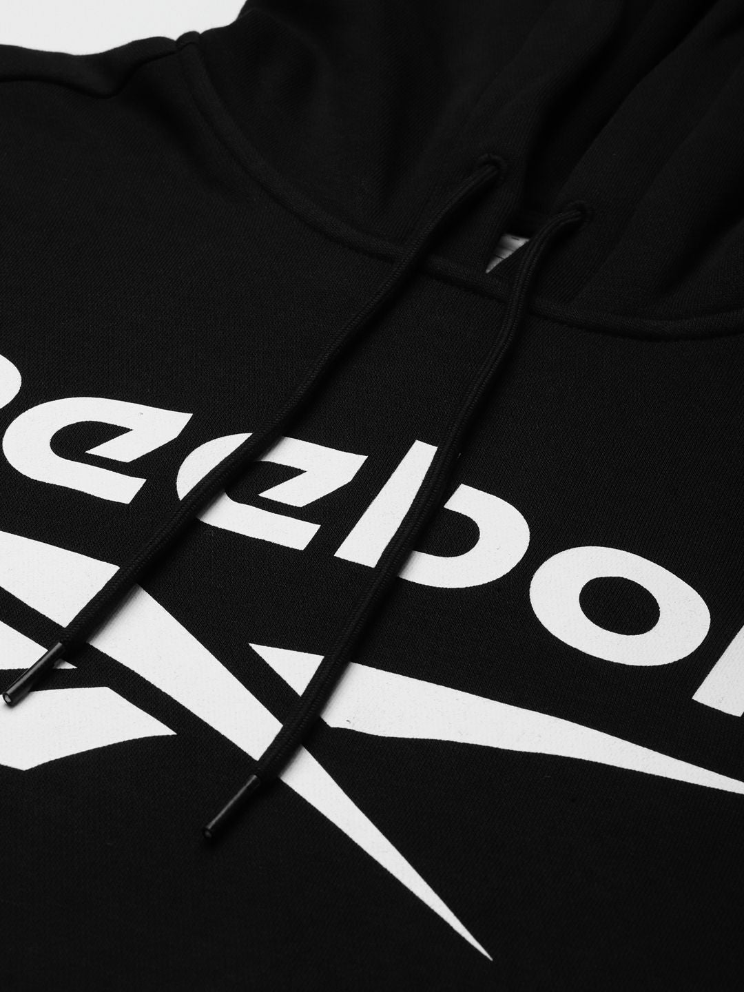  Reebok Men Black Printed Hooded Sweatshirt