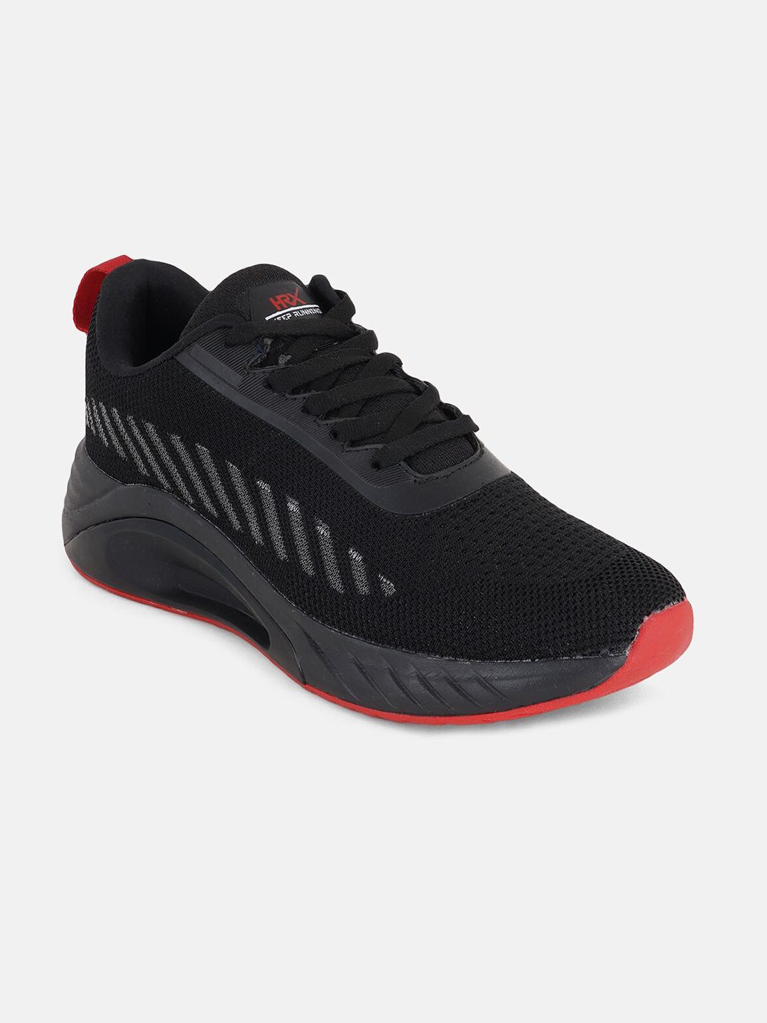  HRX By Hrithik Roshan Men Black & Red Textile Marking Running Shoes