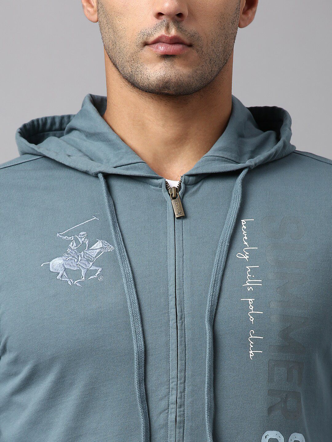  Beverly Hills Polo Club Typography Printed Hooded Pure Cotton Sweatshirt