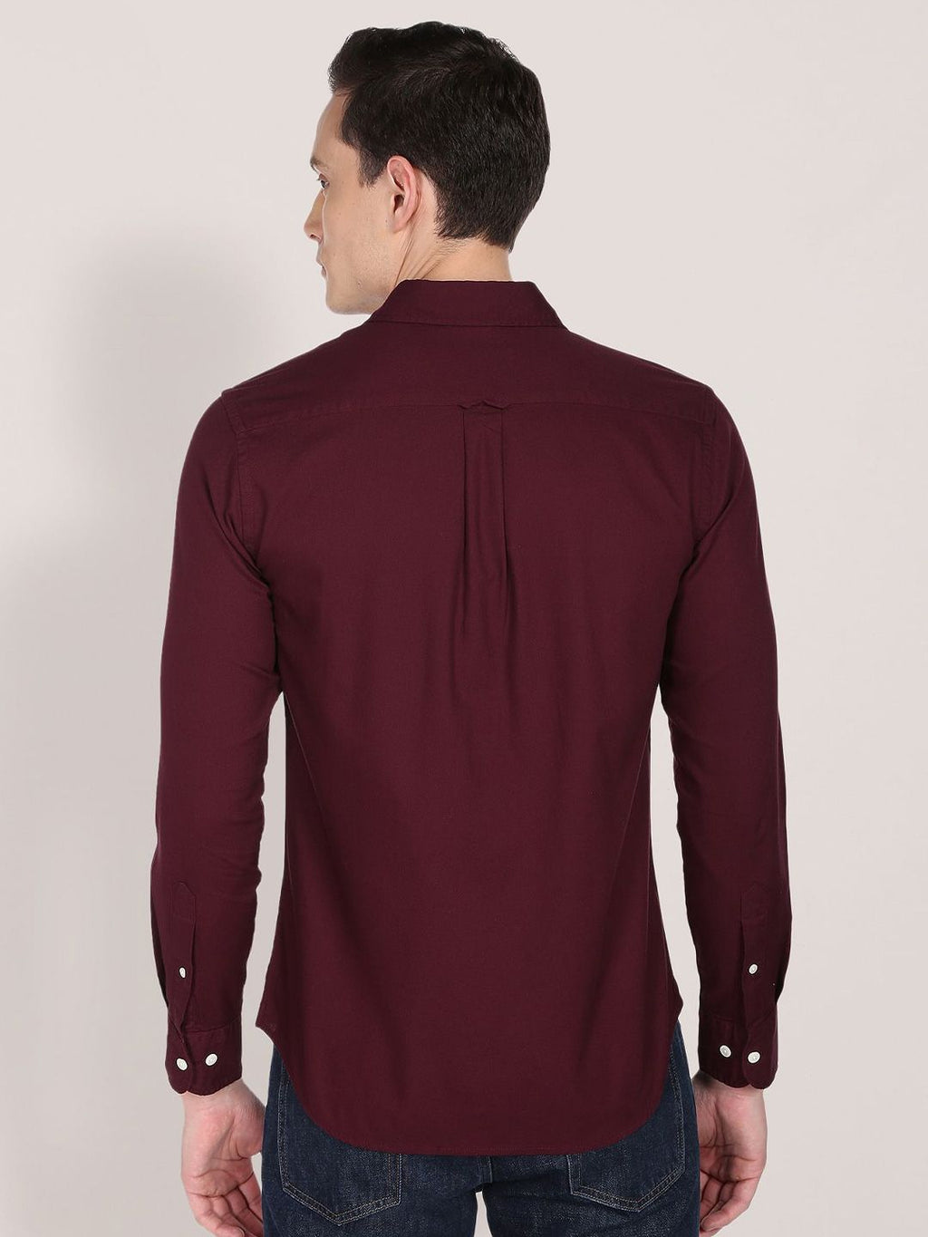 U.S. Polo Assn. U S Polo Assn Men Maroon Cotton Classic Everyday Shirt