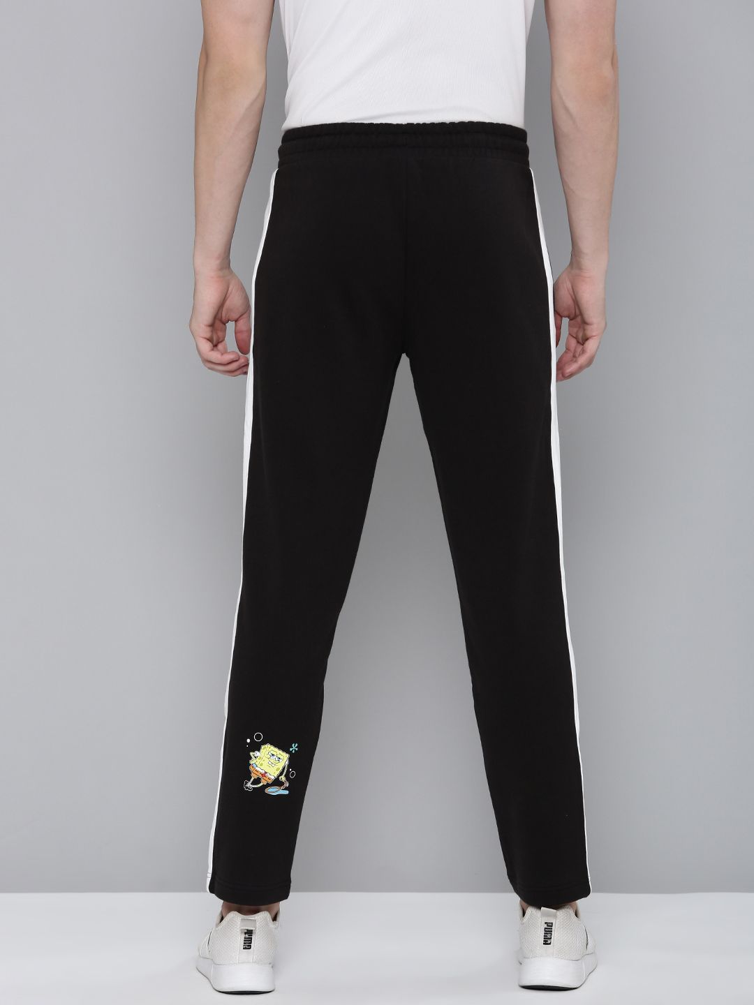  PUMA X SPONGEBOB T7 Men Pure Cotton Mid Rise Striped Regular Fit Outdoor Track Pants