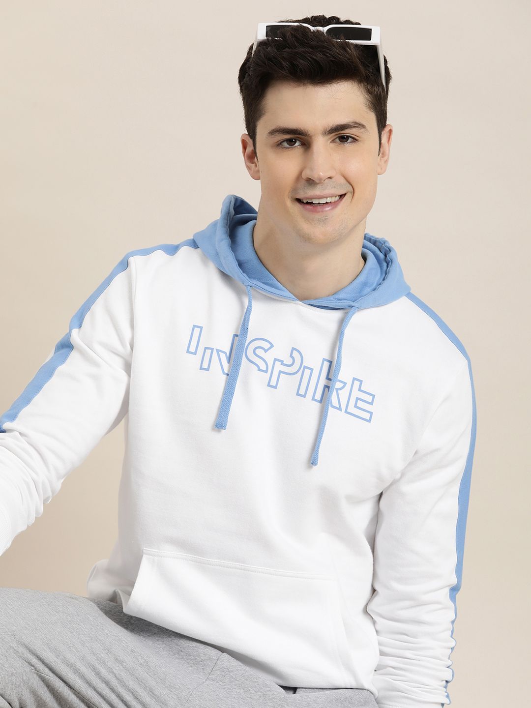  HERE&NOW Printed Hooded Pure Cotton Sweatshirt