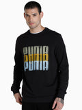  Puma Men Black Summer Squeeze Crew II Printed Regular Fit Sweatshirt
