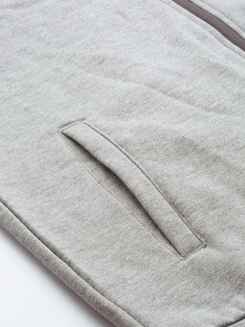  Alcis Men Grey Melange Solid Sweatshirt