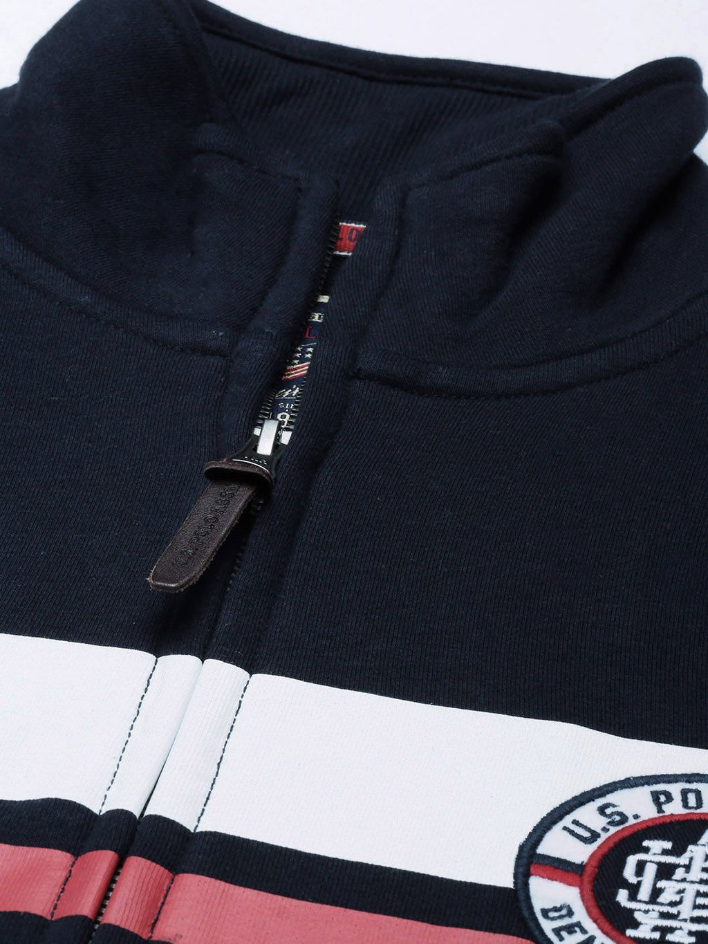  U S Polo Assn Denim Co Men Navy Blue & White Striped Sweatshirt