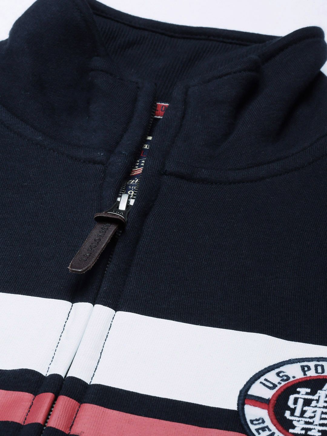  U S Polo Assn Denim Co Men Navy Blue & White Striped Sweatshirt