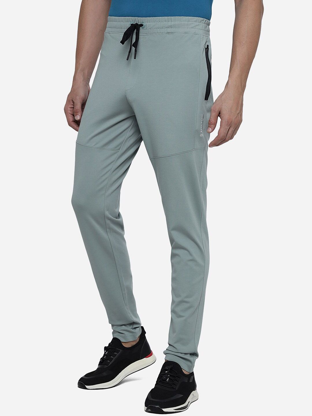  JADE BLUE Men Mid Rise Cotton Sports Track Pants