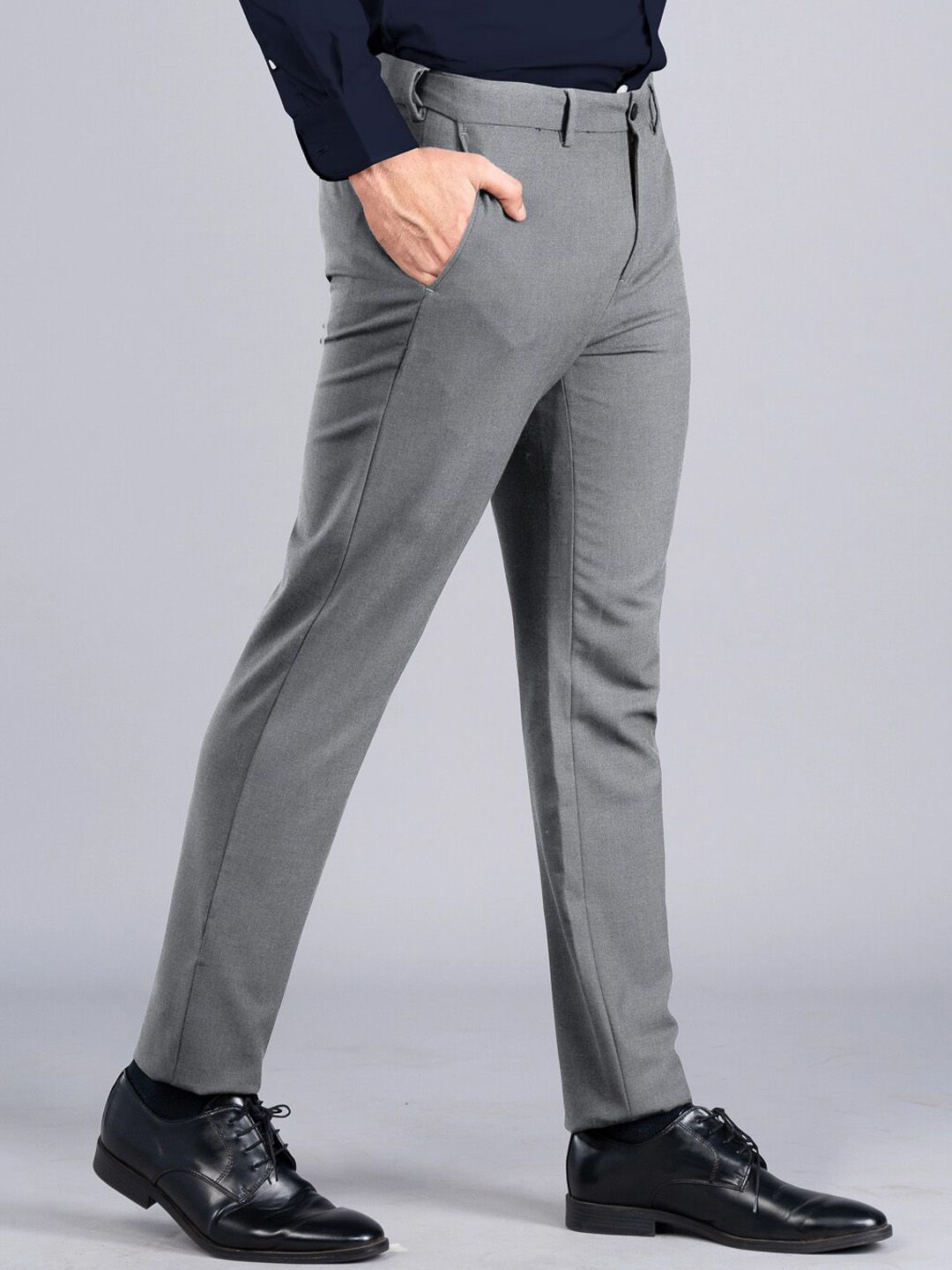  The Pant Project Men Tailored Slim Fit Stretchable Wrinkle Free Formal Trousers