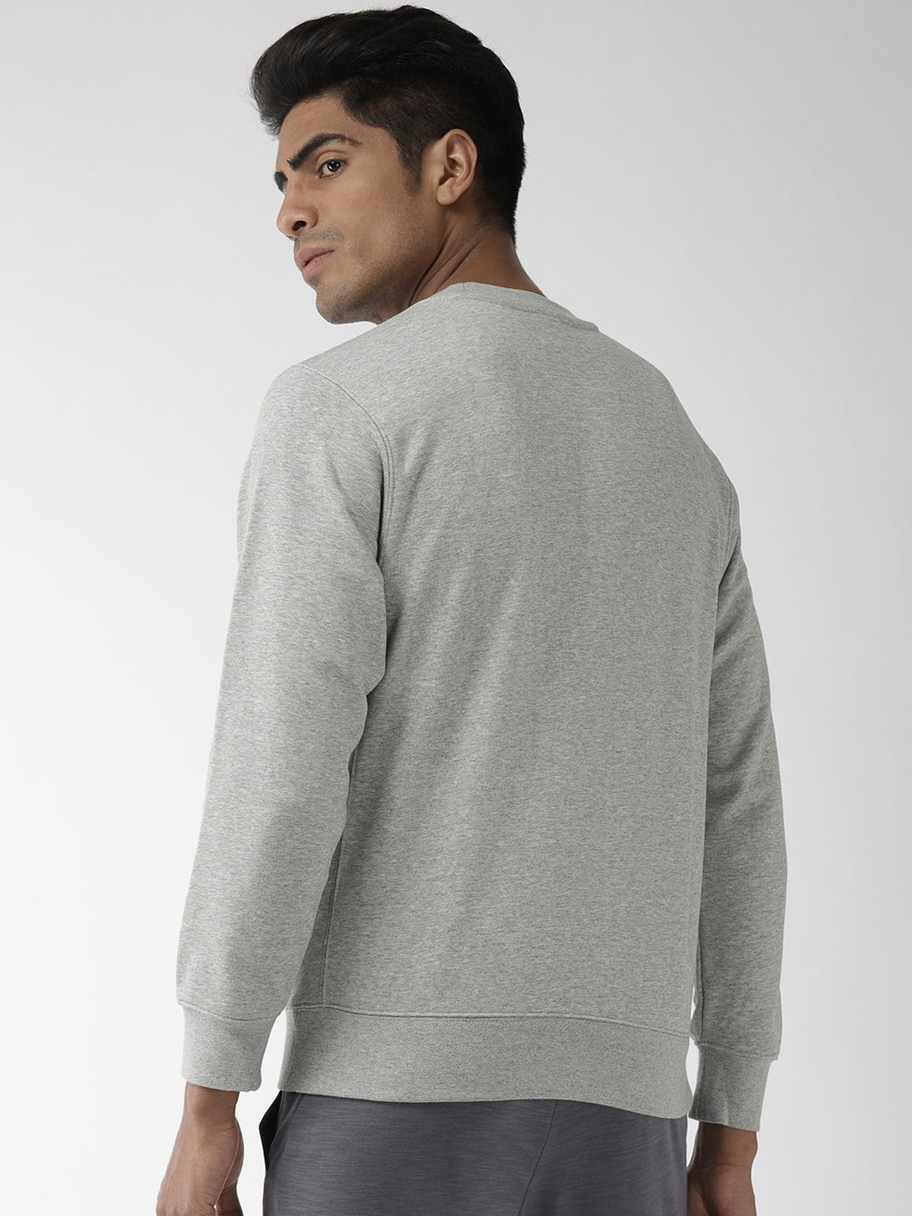  Nike Men Grey Melange Solid Standard Fit AS NSW CLUB CRW FT Sweatshirt