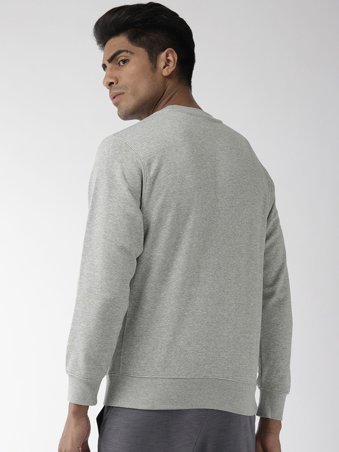  Nike Men Grey Melange Solid Standard Fit AS NSW CLUB CRW FT Sweatshirt