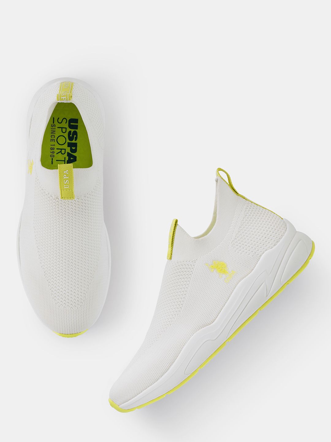 U.S. Polo Assn. U S Polo Assn Men Off White Textile Walking Shoes