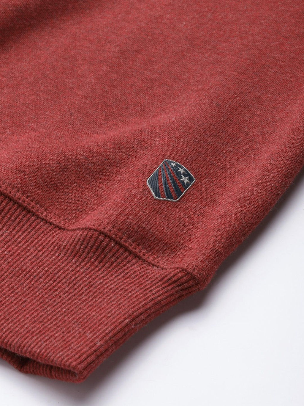  Jockey Men Maroon Melange Super Combed Cotton Rich Sweatshirt