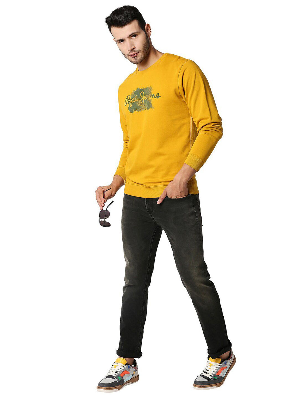  Pepe Jeans Men Yellow Printed Sweatshirt