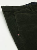  U.S. Polo Assn. Men Olive Green Slim Fit Corduroy Trousers