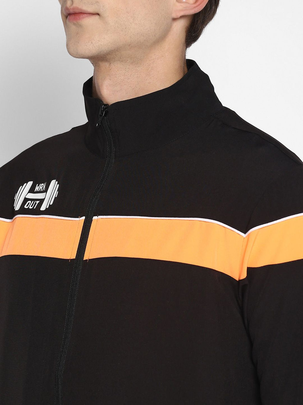  Yuuki Men Black & Orange Colourblocked Tracksuit