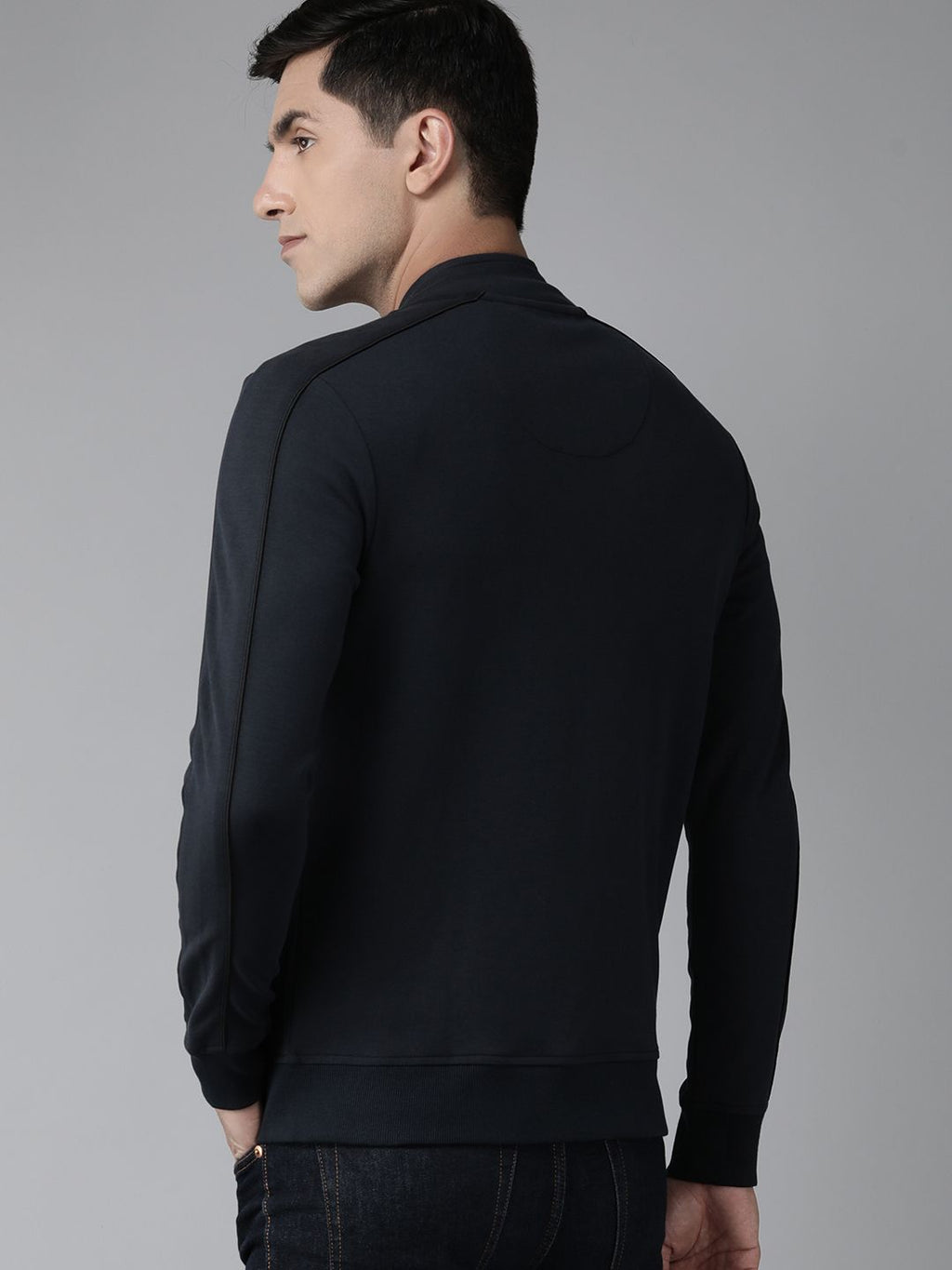 Arrow Men Solid Front-Open Sweatshirt